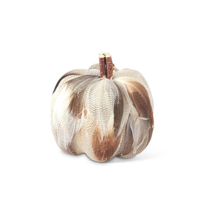 K&K Interiors - Assorted 3.25" Feather Pumpkins