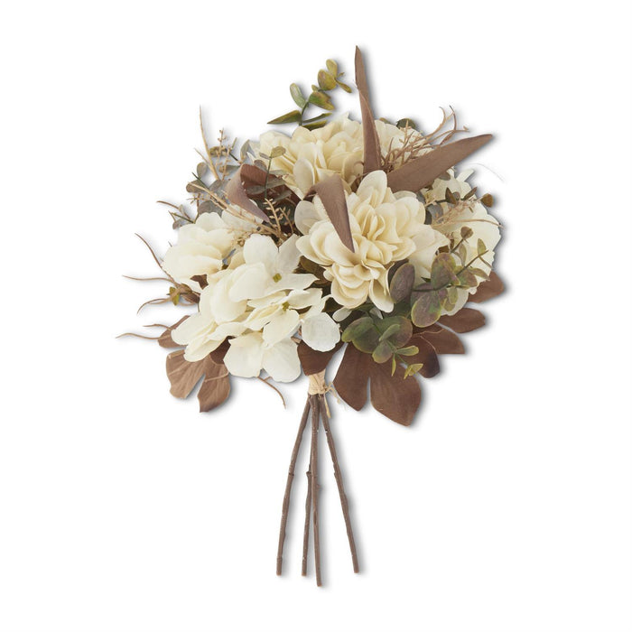 K&K Interiors - 14" Cream Faux Dried Floral Bundle