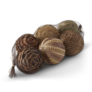 K&K Interiors - Assorted 3.5' Fall Textured Filler Balls (Assorted Styles)