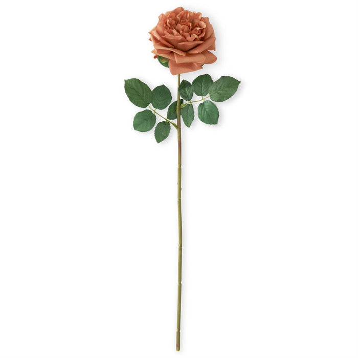 K&K Interiors - 25" Real Touch Rust Brown Queens Crown Rose