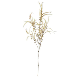 K&K Interiors - 39" Cream & Green Eucaluptus Bud Spray bok
