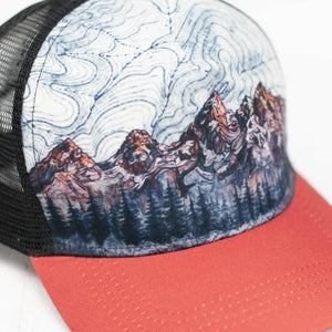 Final Switchback by Katie Jeanne Reim-  Grand Teton Trucker Hat