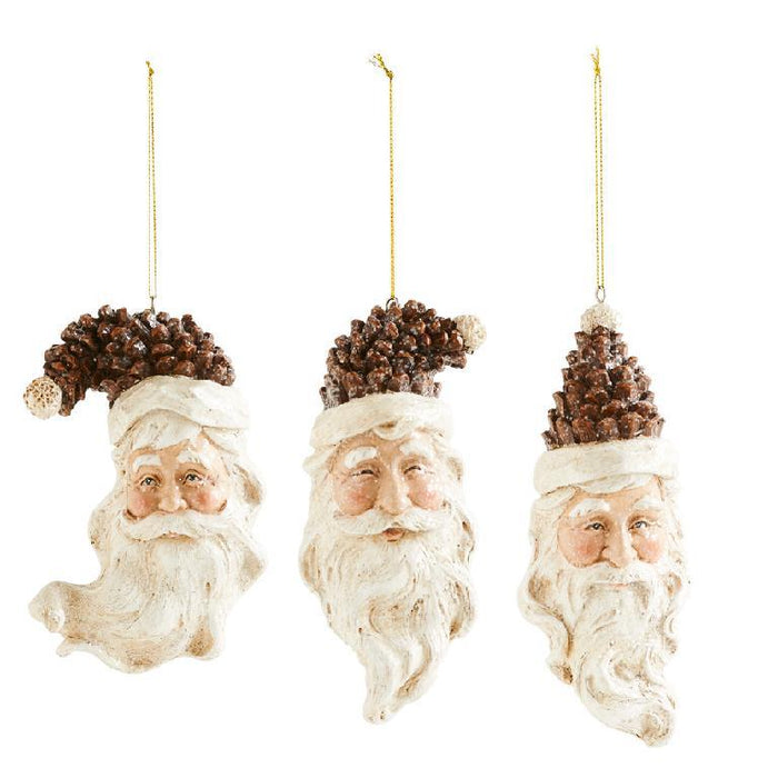 K&K Interiors - Pinecone Santa Head Ornaments (Assorted Styles)