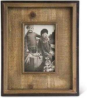 K&K Interiors - Square Dark Metal and Wood Modern Photo Frame (assorted sizes)