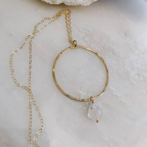 Derive Jewelry - Moonstone Hoop Necklace