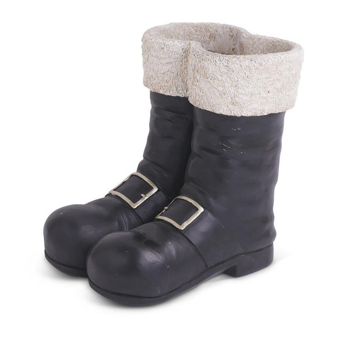 K&K Interiors - 10" Resin Santa Boots Container