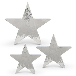 K&K Interiors - Polished Metal Hammered Tabletop Stars (Assorted Sizes)