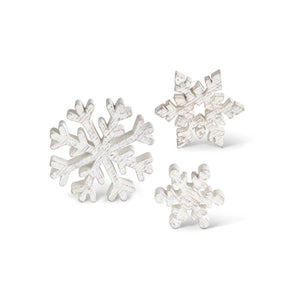 K&K Interiors - Small Wooden Whitewashed Snowflakes (Assorted)