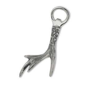 K&K Interiors - 6" Polished Silver Deer Antler Bottle Opener