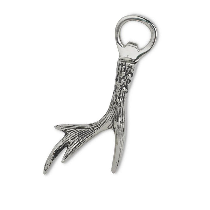 K&K Interiors - 6" Polished Silver Deer Antler Bottle Opener