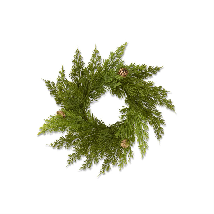 K&K Interiors - 13" Real Touch Cedar Pine Candle Ring