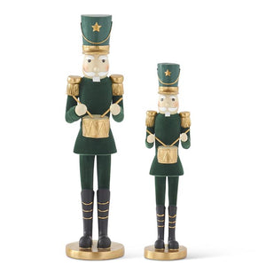 K&K Interiors - Dark Green Velvet & Gold Soldiers with Drums
