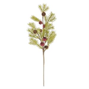 K&K Interiors - 22 Inch Pine Stem w/ Red Pods & Mini Pinecones