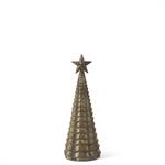 K&K Interiors - Pewter Glass Scallop Embossed LED Trees (assorted sizes)