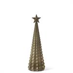 K&K Interiors - Pewter Glass Scallop Embossed LED Trees (assorted sizes)