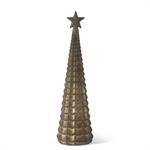 K&K Interiors - Pewter Glass Scallop Embossed LED Trees (assorted sizes)