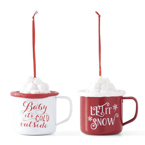 K&K Interiors - Metal Hot Cocoa Mug Ornaments