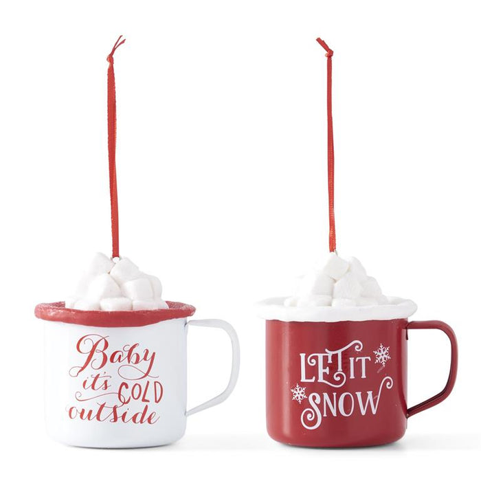 K&K Interiors - Metal Hot Cocoa Mug Ornaments
