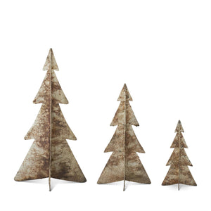 K&K Interiors - Textured Gold Burnt Metal Trees