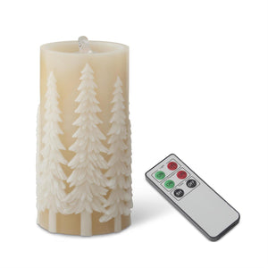 K&K Interiors - LED Wax Pillar Water Candle with Timer & Remote (Assorted)