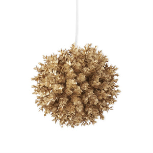 K&K Interiors - 4.25" Gold Small Leaf Round Ornament
