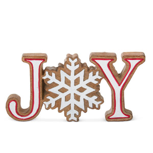 K&K Interiors - 6.75" Resin Joy Cutout w/Snowflake Center