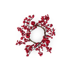 K&K Interiors - 11.5" Red Berry Candle Ring