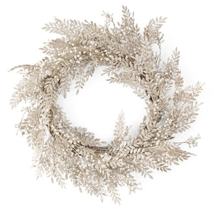 K&K Interiors - 28" Gold Leaf & Pearl Wreath