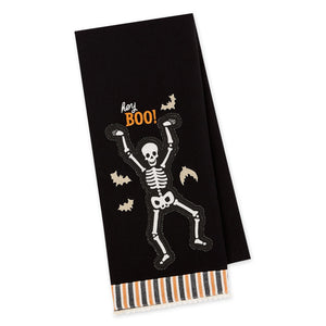Design Imports - Boo! Skeleton Embellished Dishtowel