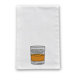 Barrel Down South - Glass Half Empty Bourbon Glass Tea Towel