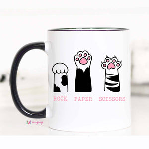 Mugsby - Rock, Paper, Scissors Funny Cat Mug