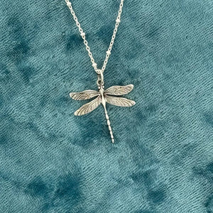 Elizabeth Jewelry - Sterling Silver Dragonfly Necklace