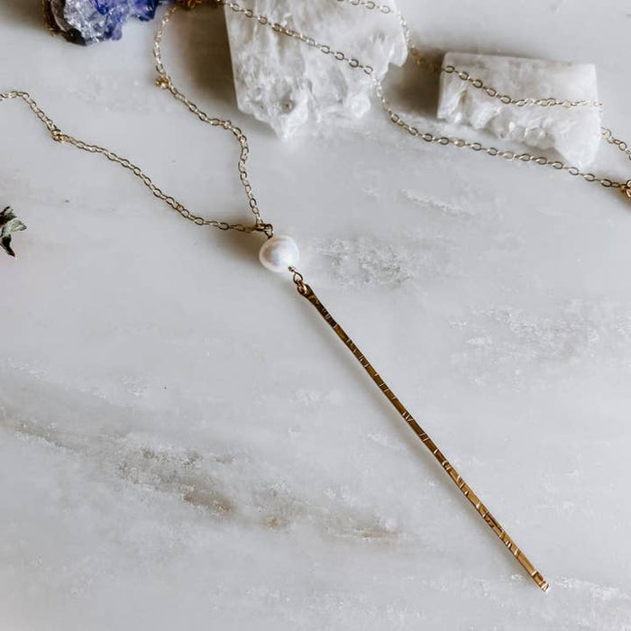 Derive Jewelry - Wanderer's Stick Necklace with Freshwater Pearl