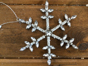 Demdaco - Sparkly Silver Snowflake Ornaments