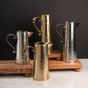 India Handicrafts - Stainless Steel Hammered Pitcher