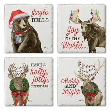 CounterArt and Highland Home - Assorted Christmas Coasters