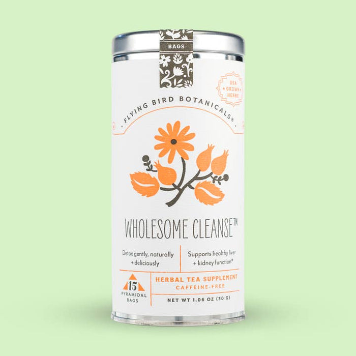 Flying Bird Botanicals - Wholesome Cleanse - 15 Tea Bag Tin