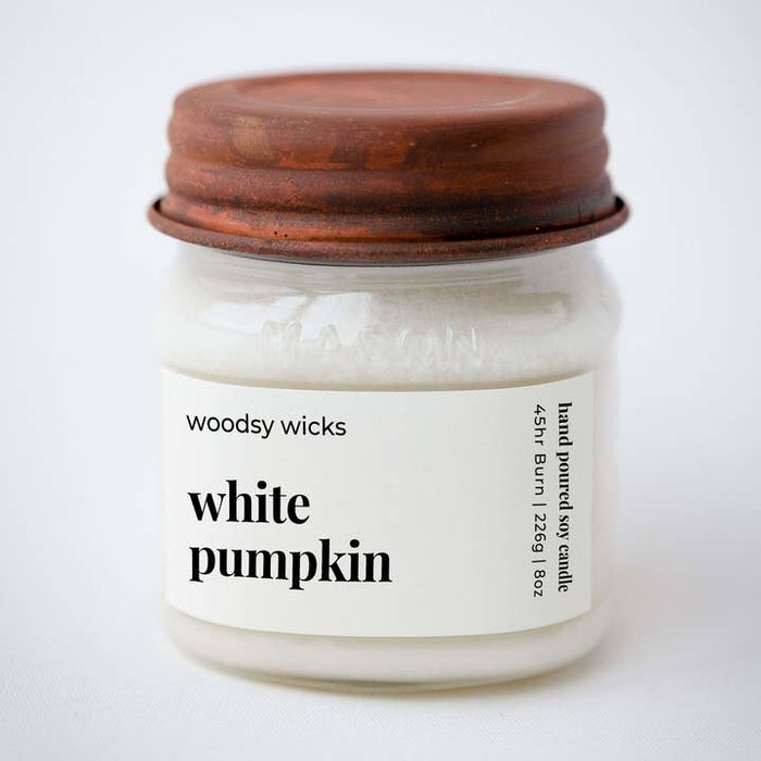 Woodsy Wicks - White Pumpkin Fall Candle 12oz