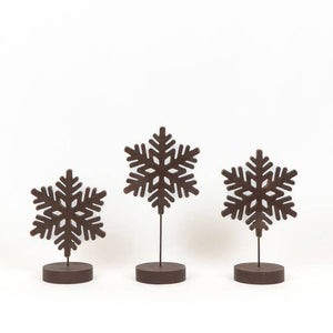 Adams & Co. - Snowflake on Stand Wood Decor