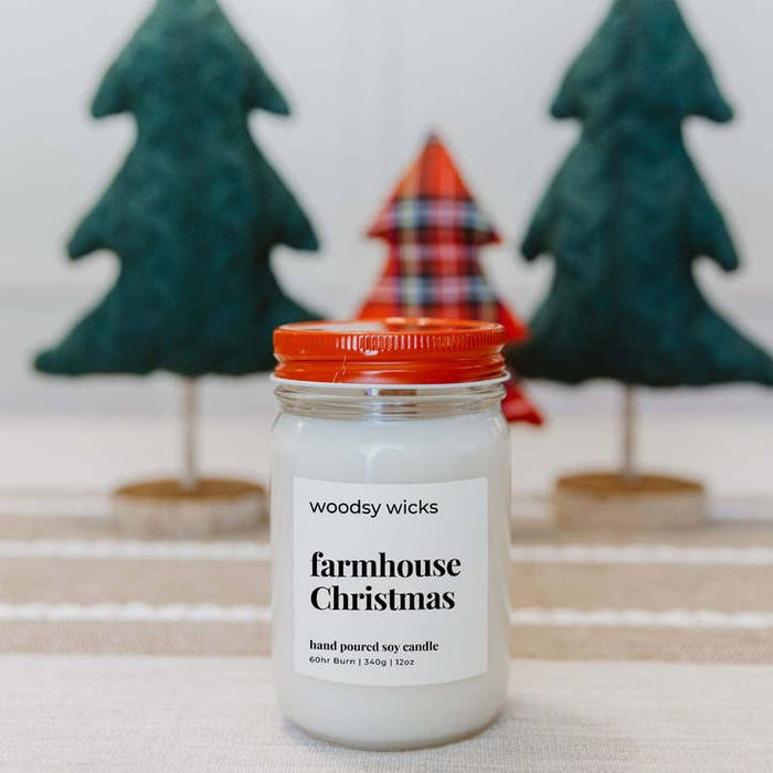 Woodsy Wicks - Farmhouse Christmas Candle (12oz)