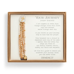 Demdaco - Your Journey Adjustable Beaded Prayer Bracelet - Champagne