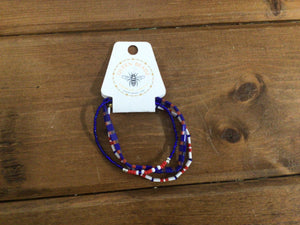 Queen Beadz - 3 Strand Bracelet Pack - Patriotic