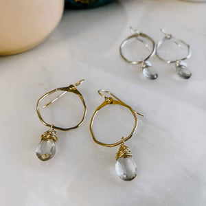 Derive Jewelry - Green Amethyst Mini Hoops - 14k Golf Fill