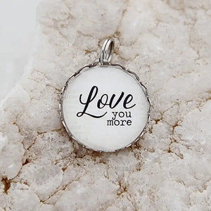 Jennifer Dahl designs LLC - Love You More Round Charm - Lace Edge