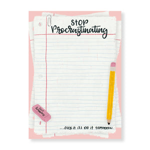 Paper Bunny Press - Stop Procrastinating Funny Notepad