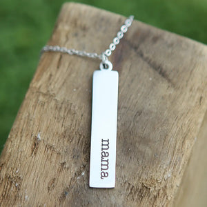 Jennifer Dahl Designs LLC - Mama Engraved Bar Necklace