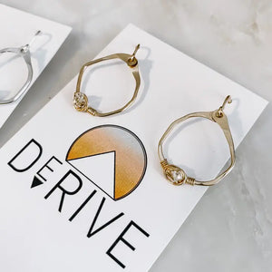 Derive Jewelry - Organic Mini Herkimer Hoop Earrings