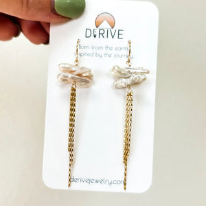 Derive Jewelry - Pearl Fringe Earrings