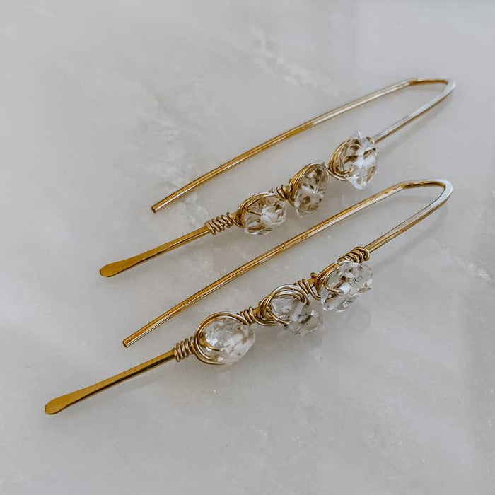 Derive Jewelry - Atlantic Herkimer Diamond Threader Earrings