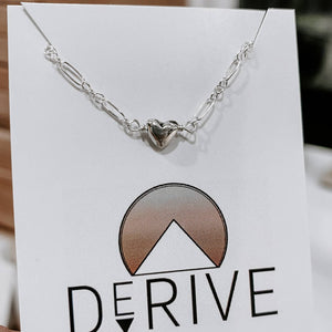 Derive Jewelry - Sterling Silver Heart Charm Bracelet (Assorted Sizes)